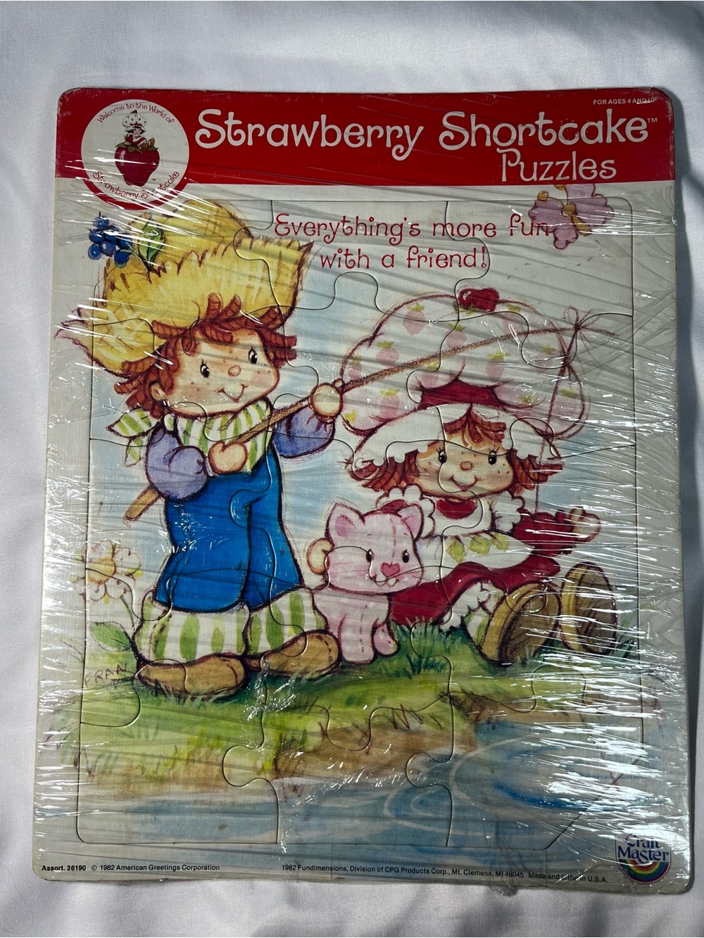 Vintage 1982 Strawberry Shortcake Tray Puzzle 15 Pc Cardboard American Greetings